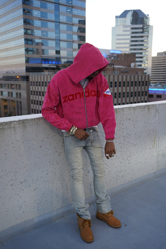 Pink Corduroy Zip Up