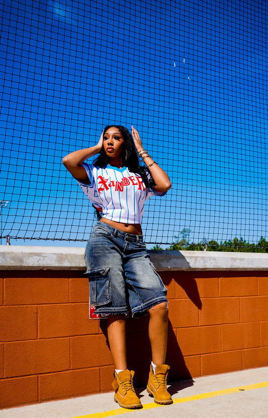 RED WHITE AND BLUE XANDERS SLUGGERS JERSEY