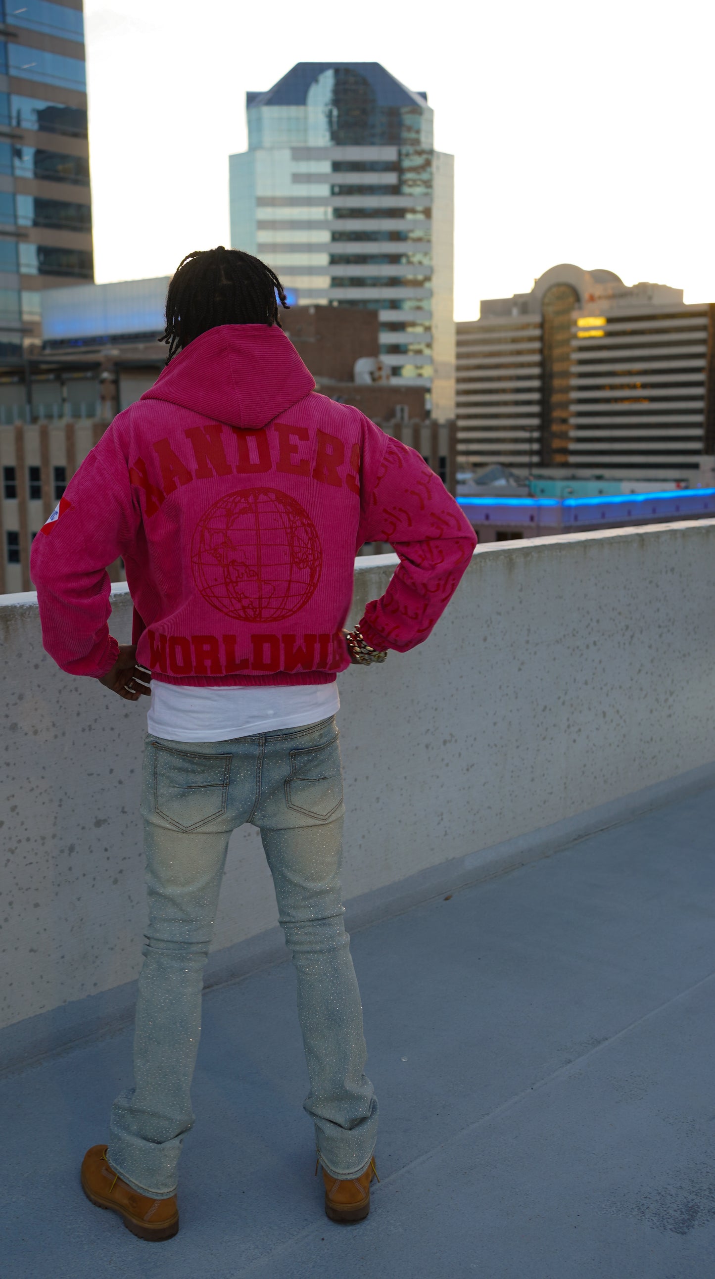 Pink Corduroy Zip Up