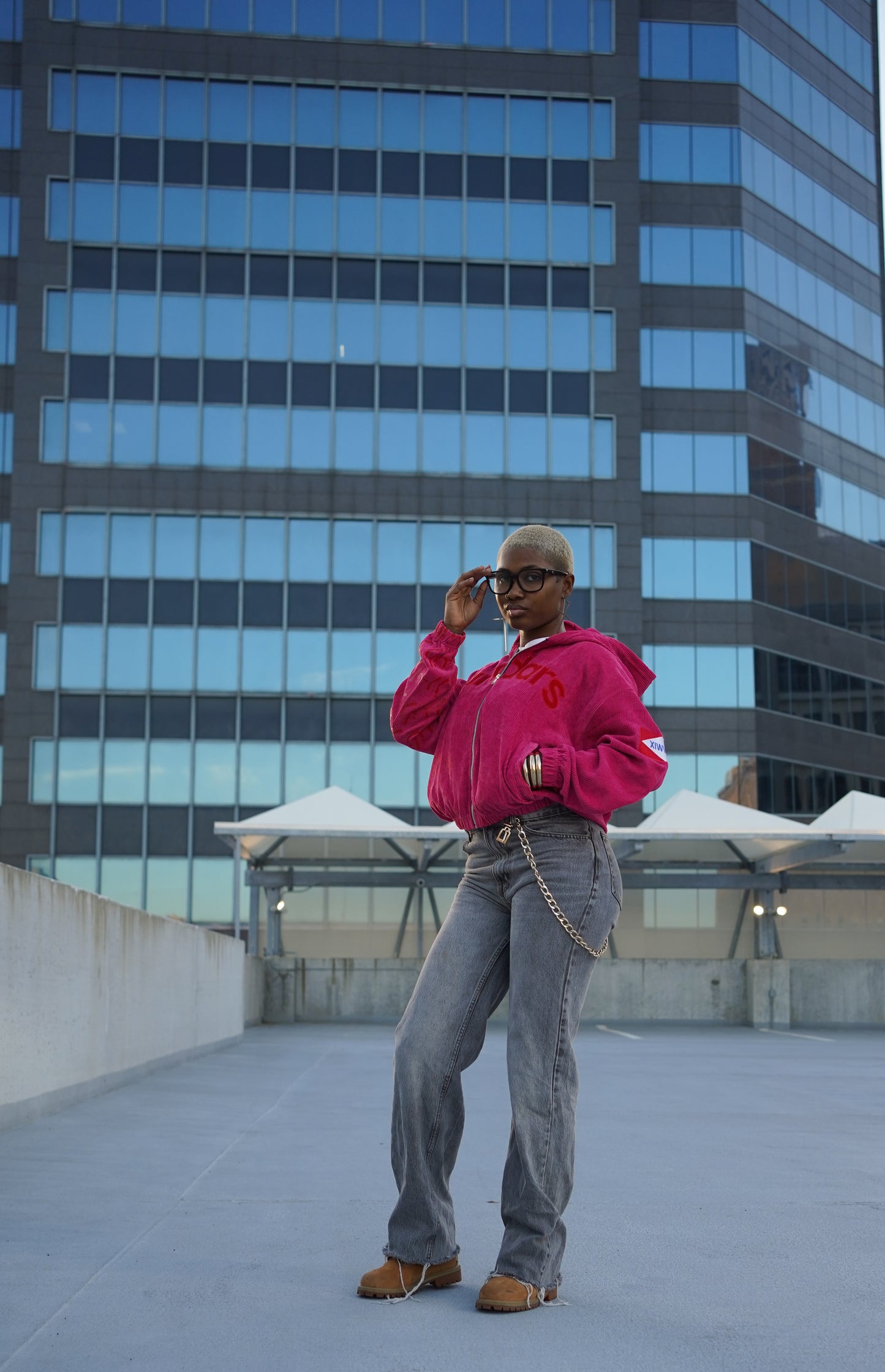 Pink Corduroy Zip Up
