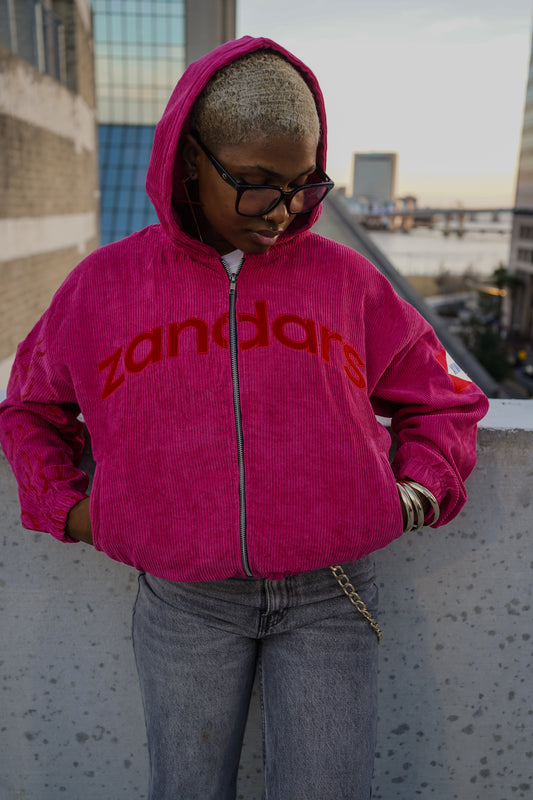 Pink Corduroy Zip Up