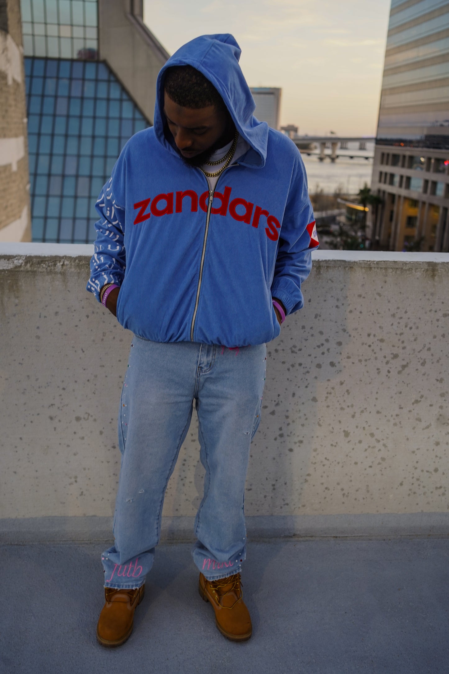 Blue Corduroy Zip Up