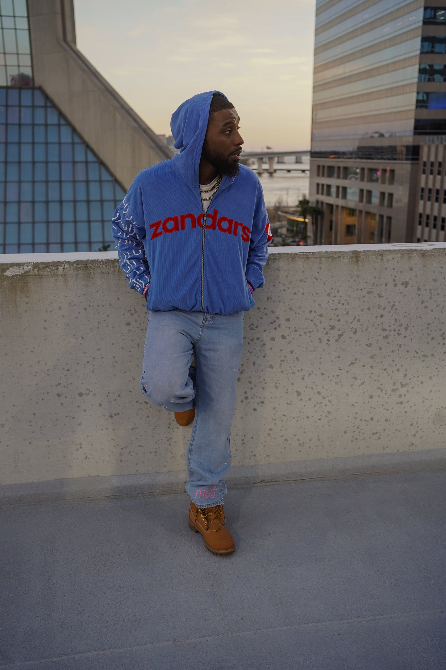 Blue Corduroy Zip Up