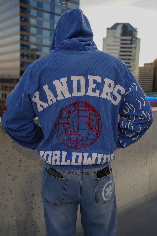 Blue Corduroy Zip Up