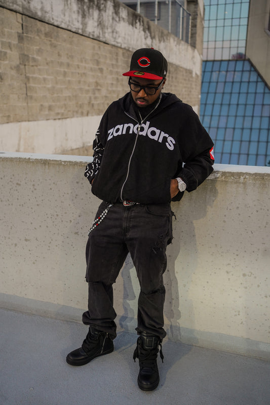 Black Corduroy Zip Up