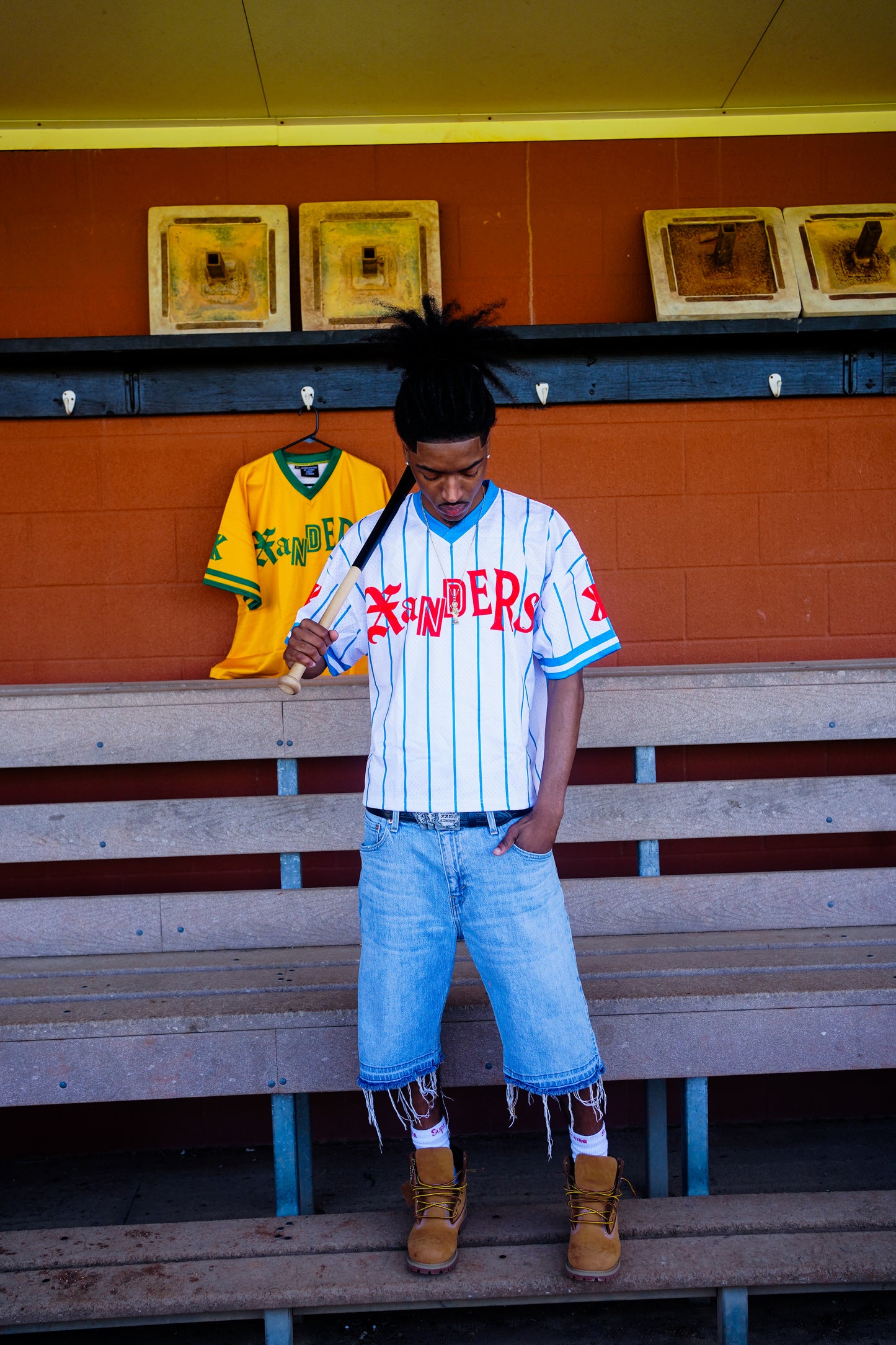 RED WHITE AND BLUE XANDERS SLUGGERS JERSEY