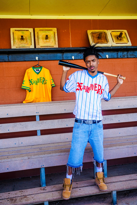 RED WHITE AND BLUE XANDERS SLUGGERS JERSEY